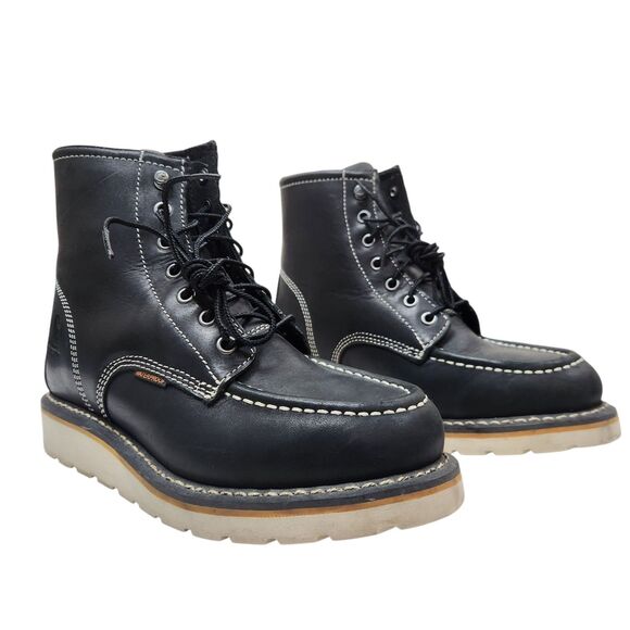 Carhartt Mens 6" Lace Up Leather Moc-Toe Wedge Boot 7.5 - Picture 2 of 8